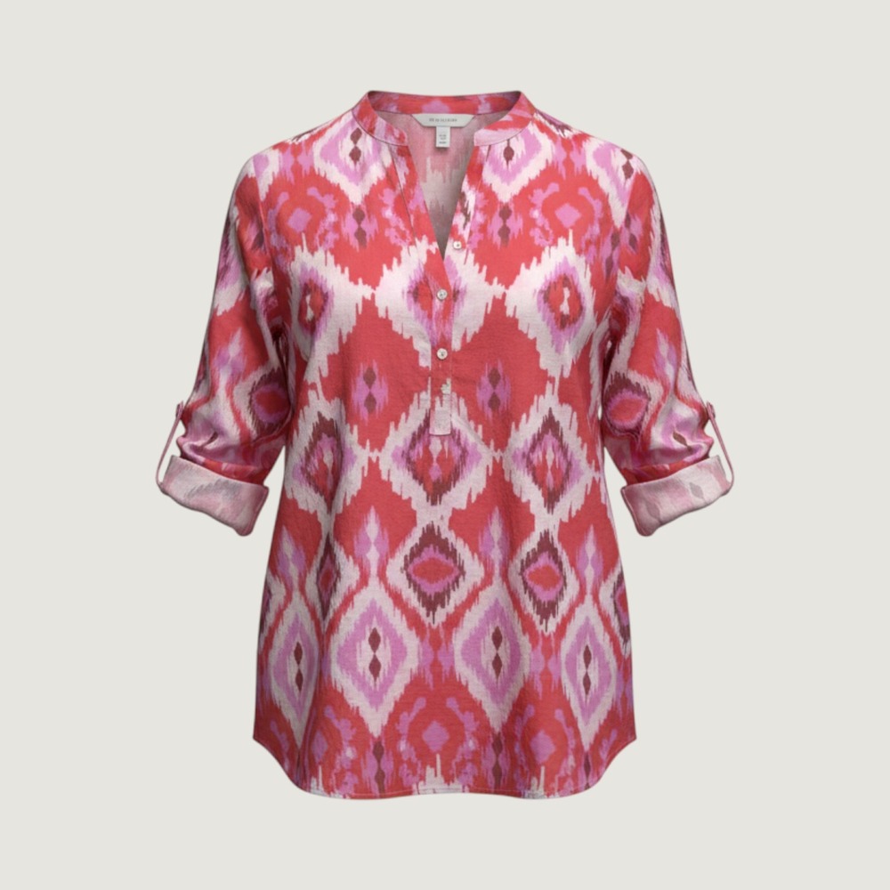 Vilagallo Blouse Size 48 US 16 Multicolor Print Tunic Beach Resortwear Artsy‎